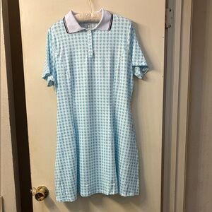 NWT GGOV Blue Houndstooth Polo Dress  XL with pockets